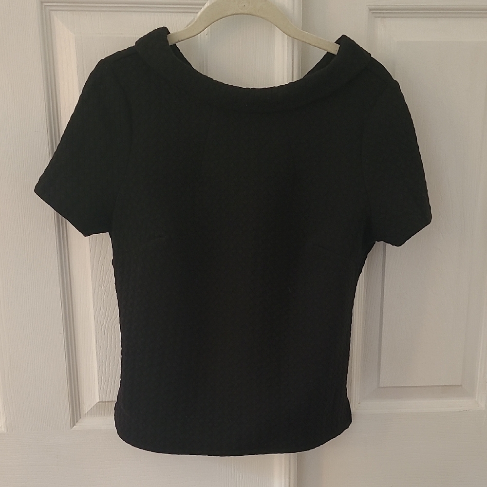 Boden Black Fitted Short Sleeve Top